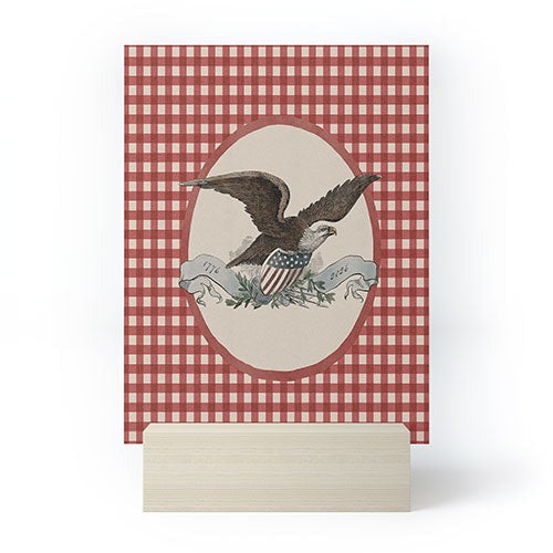 DENY Designs Gingham Eagle Mini Art Print