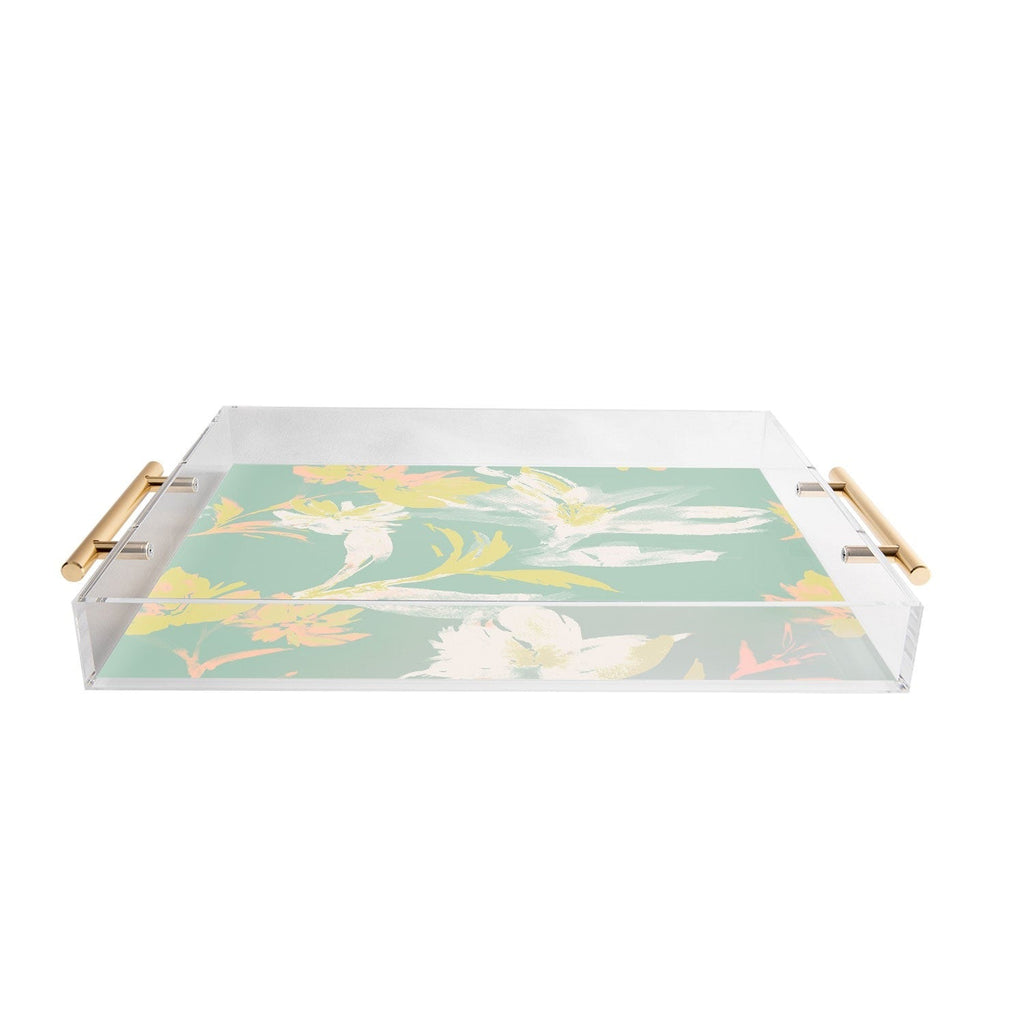 Gabriela Fuente Emma Floral Mint Acrylic Tray