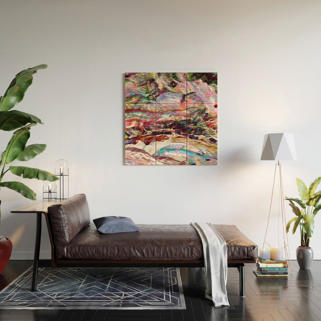 83 Oranges Sequin Haze Wood Wall Mural