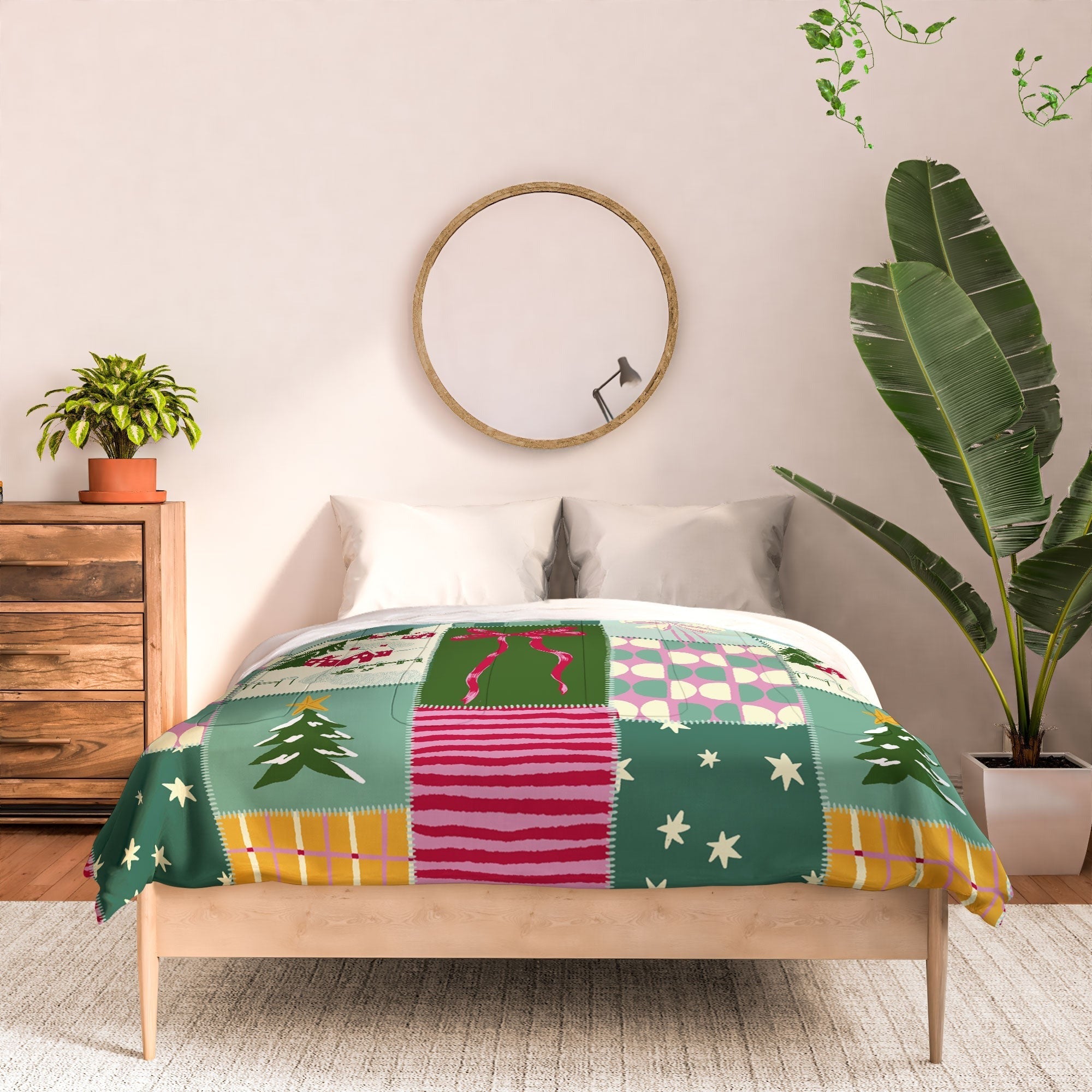 LouBruzzoni Cozy Christmas Patchwork Comforter