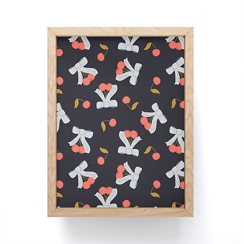 Jennifer Labre Cherries and Bows Framed Mini Art Print