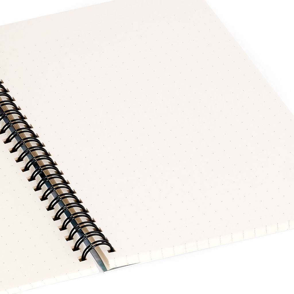 Ninola Design Botanic Retreat Ombre Abstract Watercolor Flowers Blue Navy Spiral Notebook