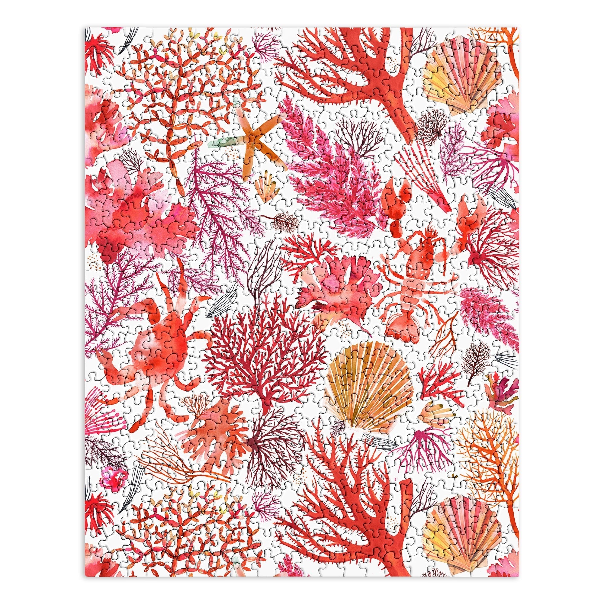 Ninola Design Botanic Retreat Coral Reef Crab Lobster Red Puzzle