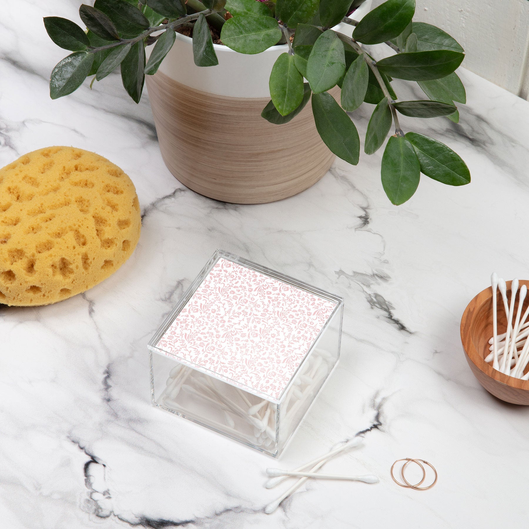 Mieken Petra Designs ditsytoilefloral pink Acrylic Box