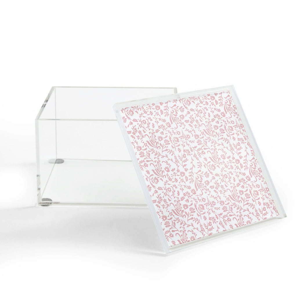 Mieken Petra Designs ditsytoilefloral pink Acrylic Box