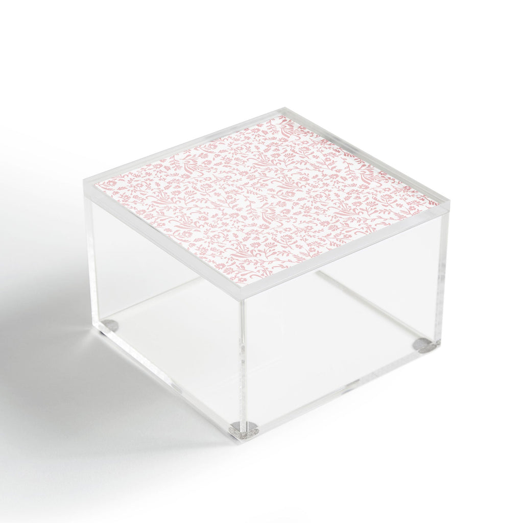 Mieken Petra Designs ditsytoilefloral pink Acrylic Box