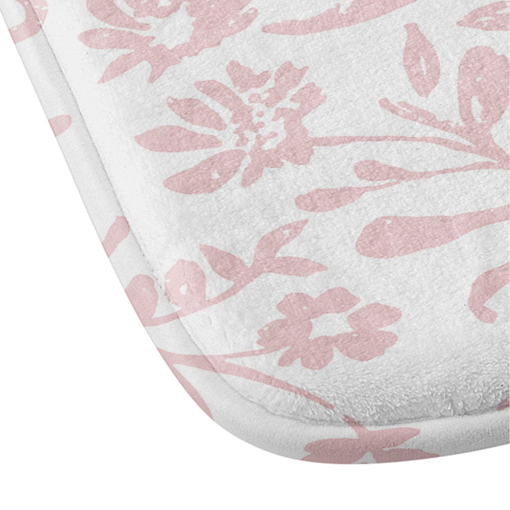 Mieken Petra Designs ditsytoilefloral pink Memory Foam Bath Mat