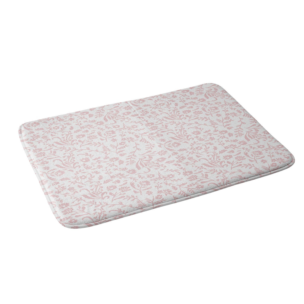 Mieken Petra Designs ditsytoilefloral pink Memory Foam Bath Mat