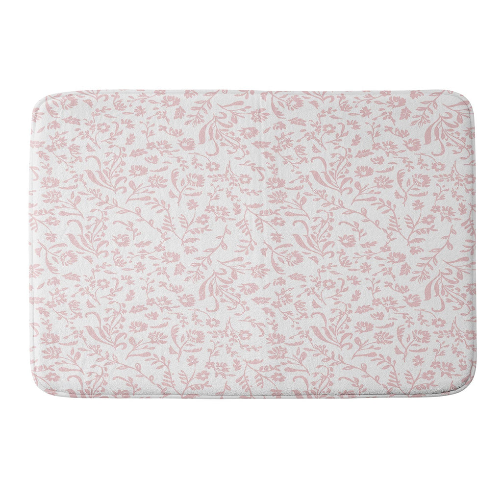 Mieken Petra Designs ditsytoilefloral pink Memory Foam Bath Mat