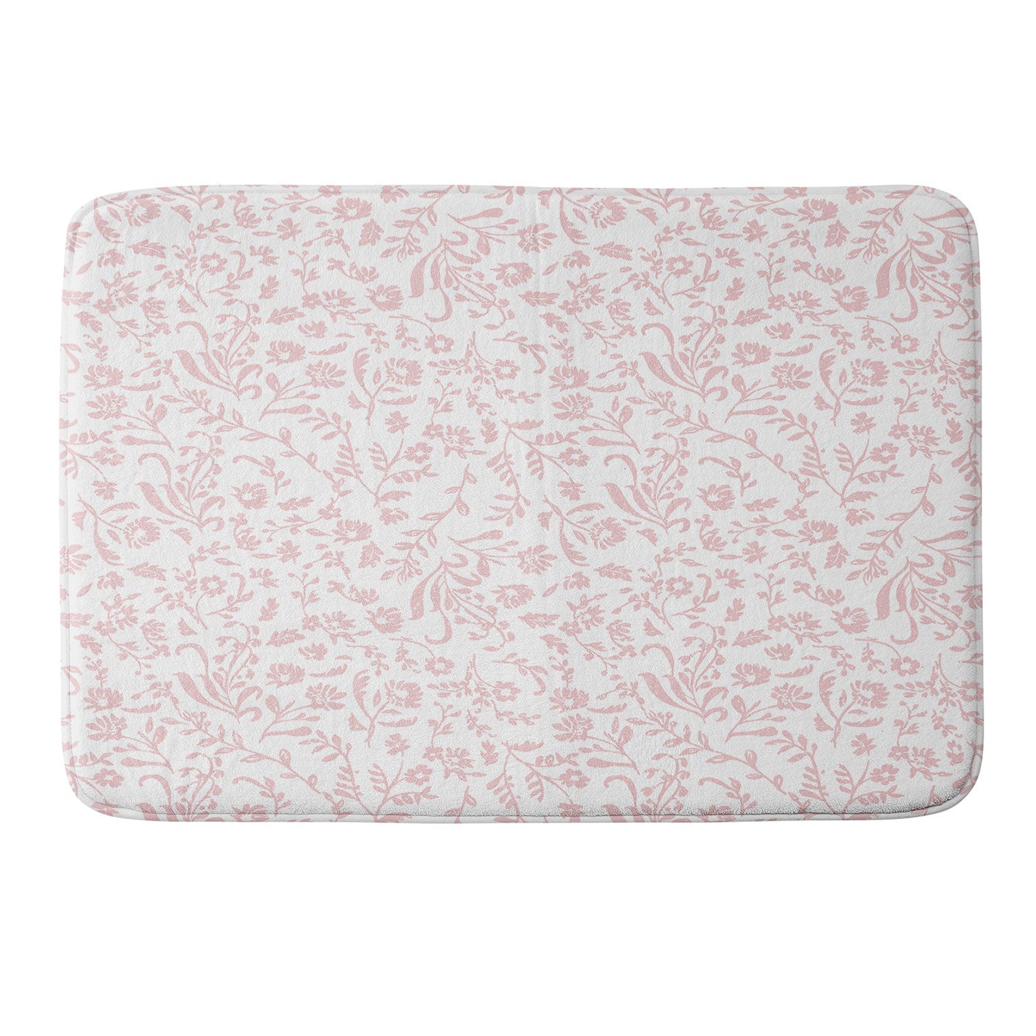 Mieken Petra Designs ditsytoilefloral pink Memory Foam Bath Mat