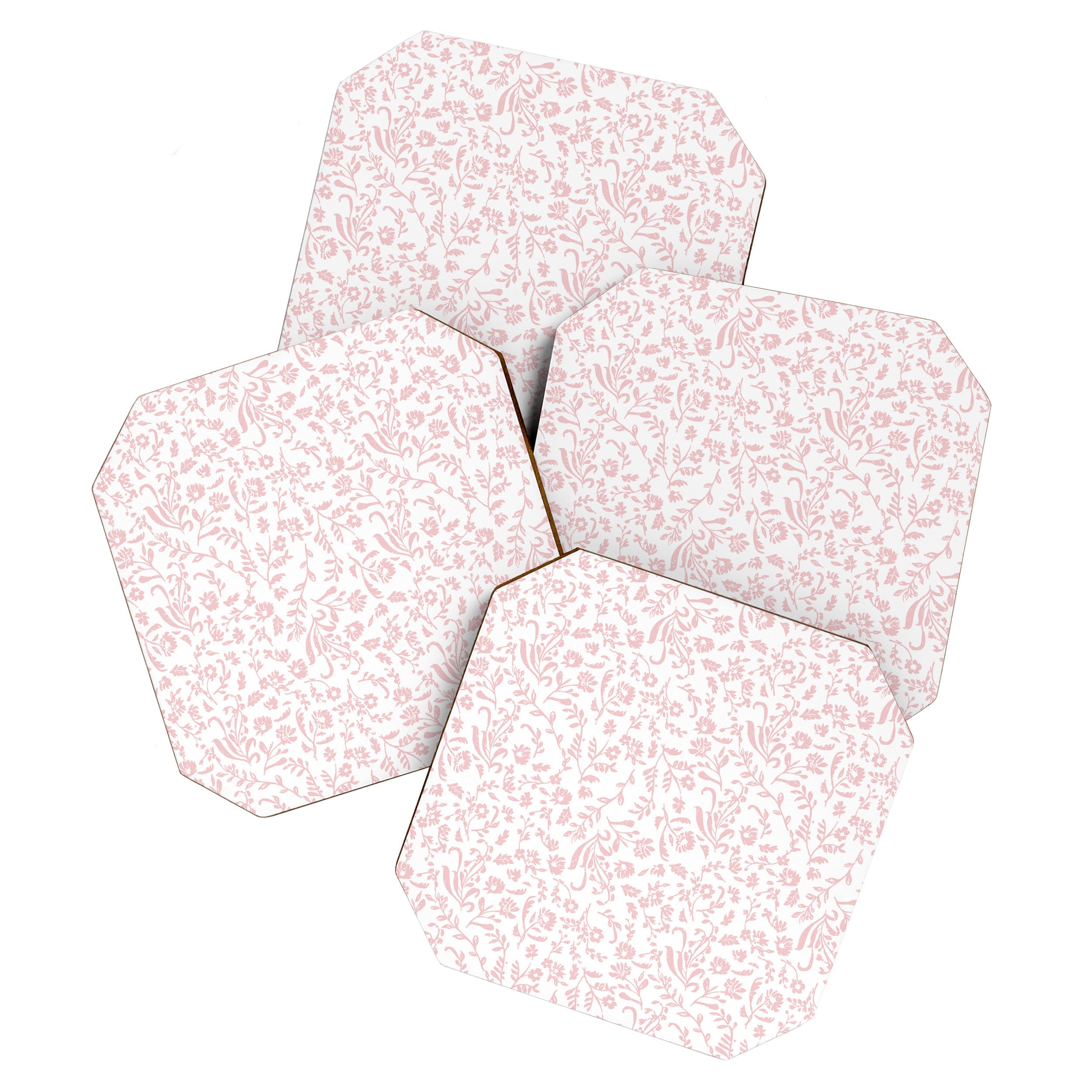 Mieken Petra Designs ditsytoilefloral pink Coaster Set