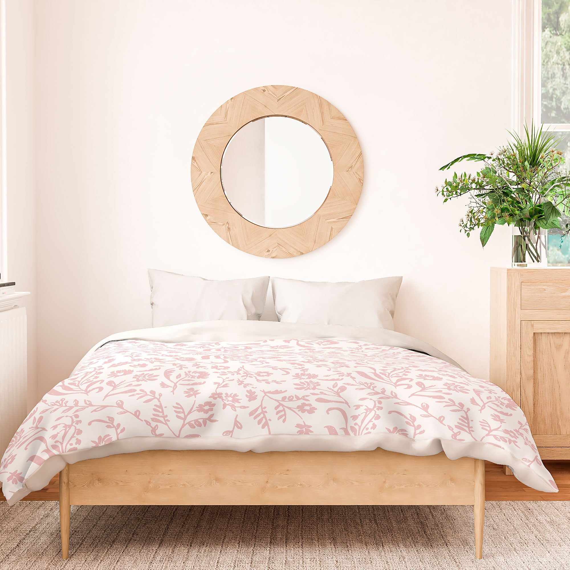 Mieken Petra Designs ditsytoilefloral pink Duvet Cover