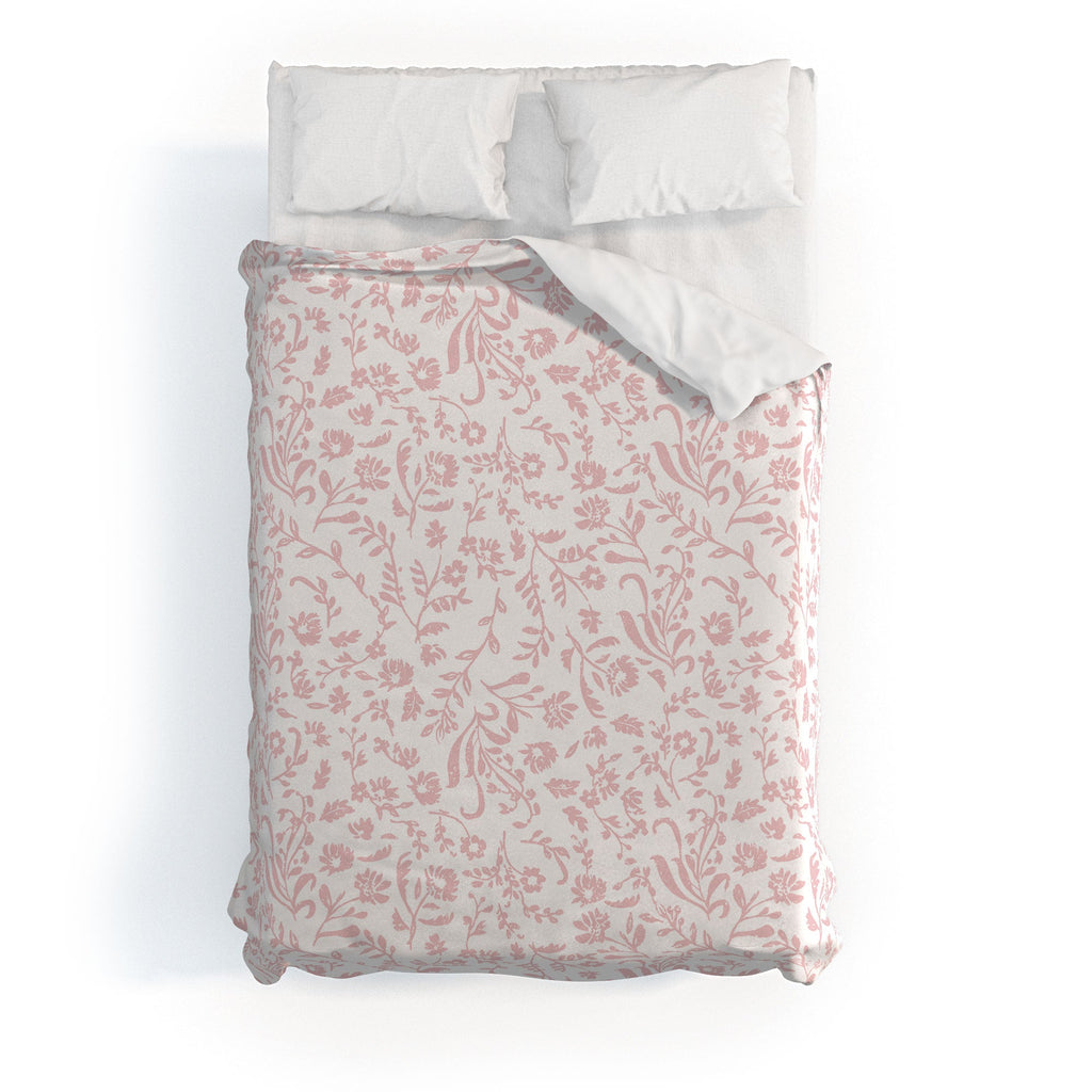 Mieken Petra Designs ditsytoilefloral pink Duvet Cover