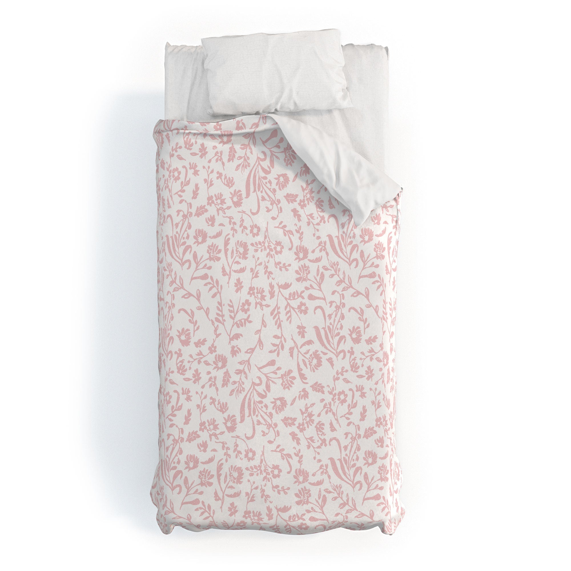 Mieken Petra Designs ditsytoilefloral pink Duvet Cover