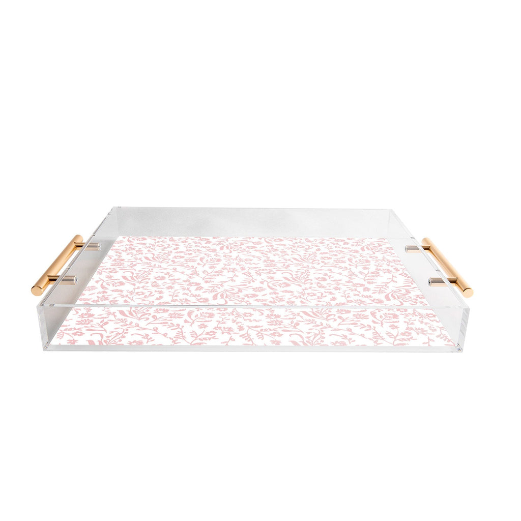 Mieken Petra Designs ditsytoilefloral pink Acrylic Tray