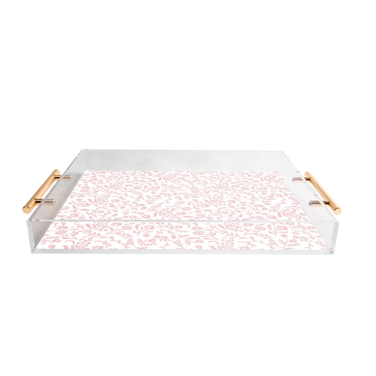 Mieken Petra Designs ditsytoilefloral pink Acrylic Tray