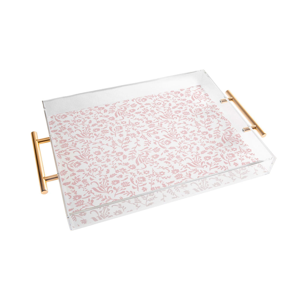 Mieken Petra Designs ditsytoilefloral pink Acrylic Tray