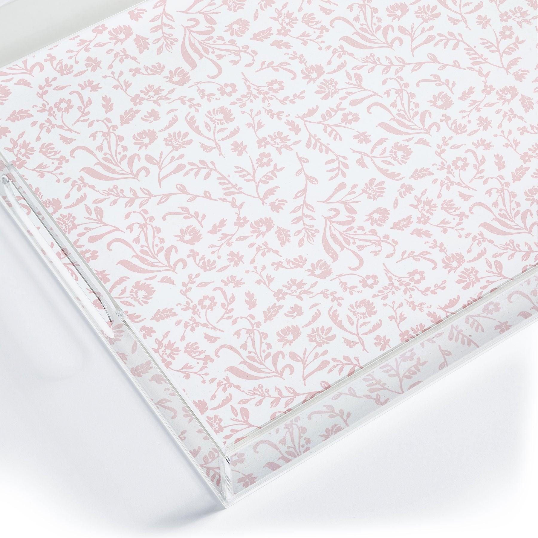 Mieken Petra Designs ditsytoilefloral pink Acrylic Tray
