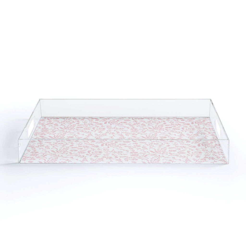 Mieken Petra Designs ditsytoilefloral pink Acrylic Tray