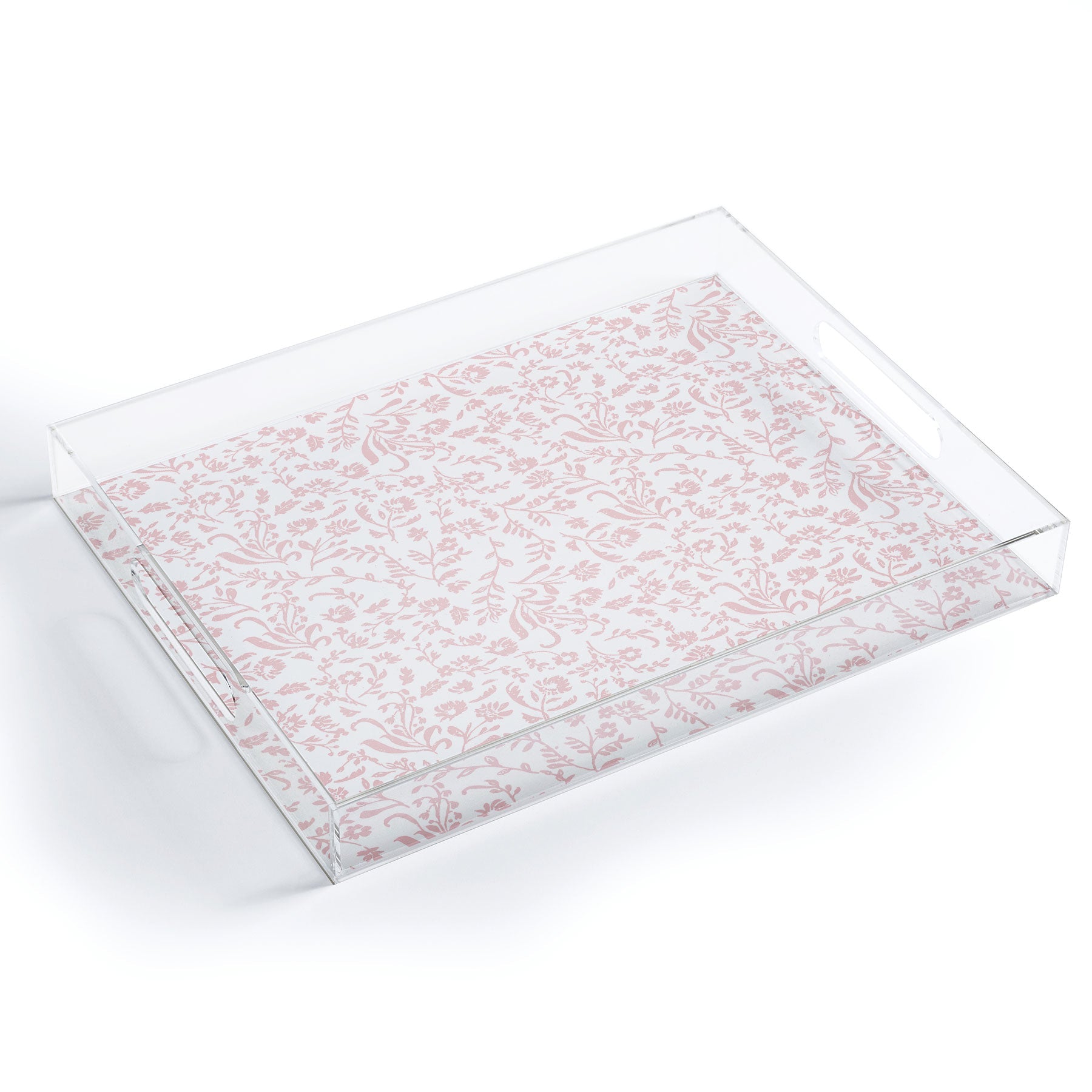 Mieken Petra Designs ditsytoilefloral pink Acrylic Tray