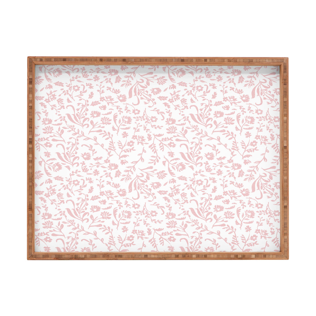 Mieken Petra Designs ditsytoilefloral pink Rectangular Tray