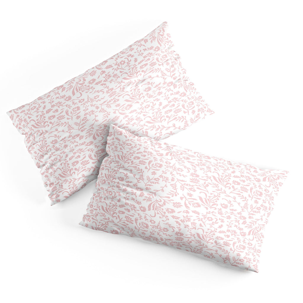 Mieken Petra Designs ditsytoilefloral pink Pillow Shams