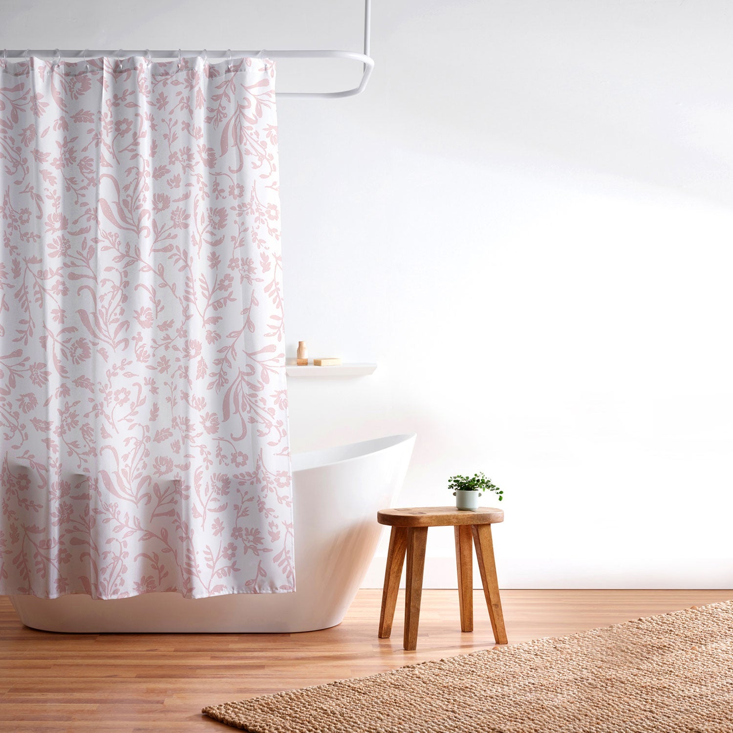 Mieken Petra Designs ditsytoilefloral pink Shower Curtain