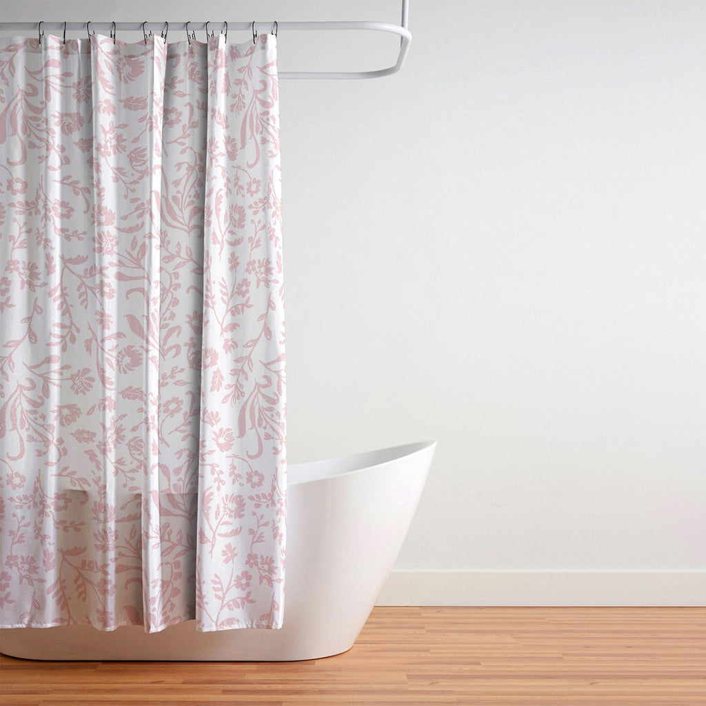 Mieken Petra Designs ditsytoilefloral pink Shower Curtain
