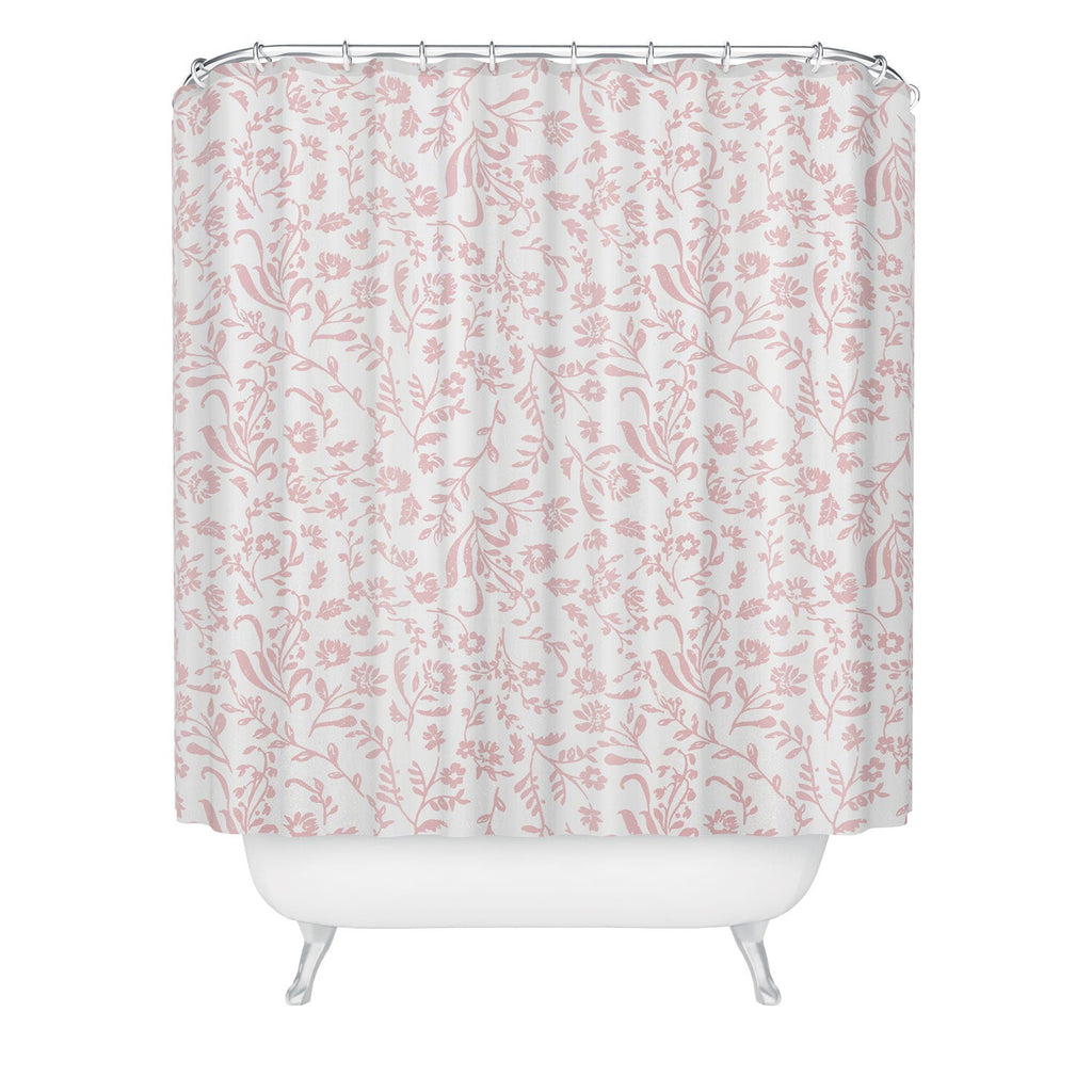 Mieken Petra Designs ditsytoilefloral pink Shower Curtain