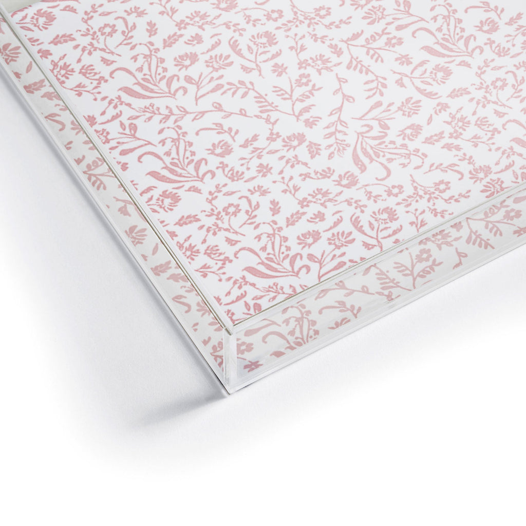 Mieken Petra Designs ditsytoilefloral pink Acrylic Tray