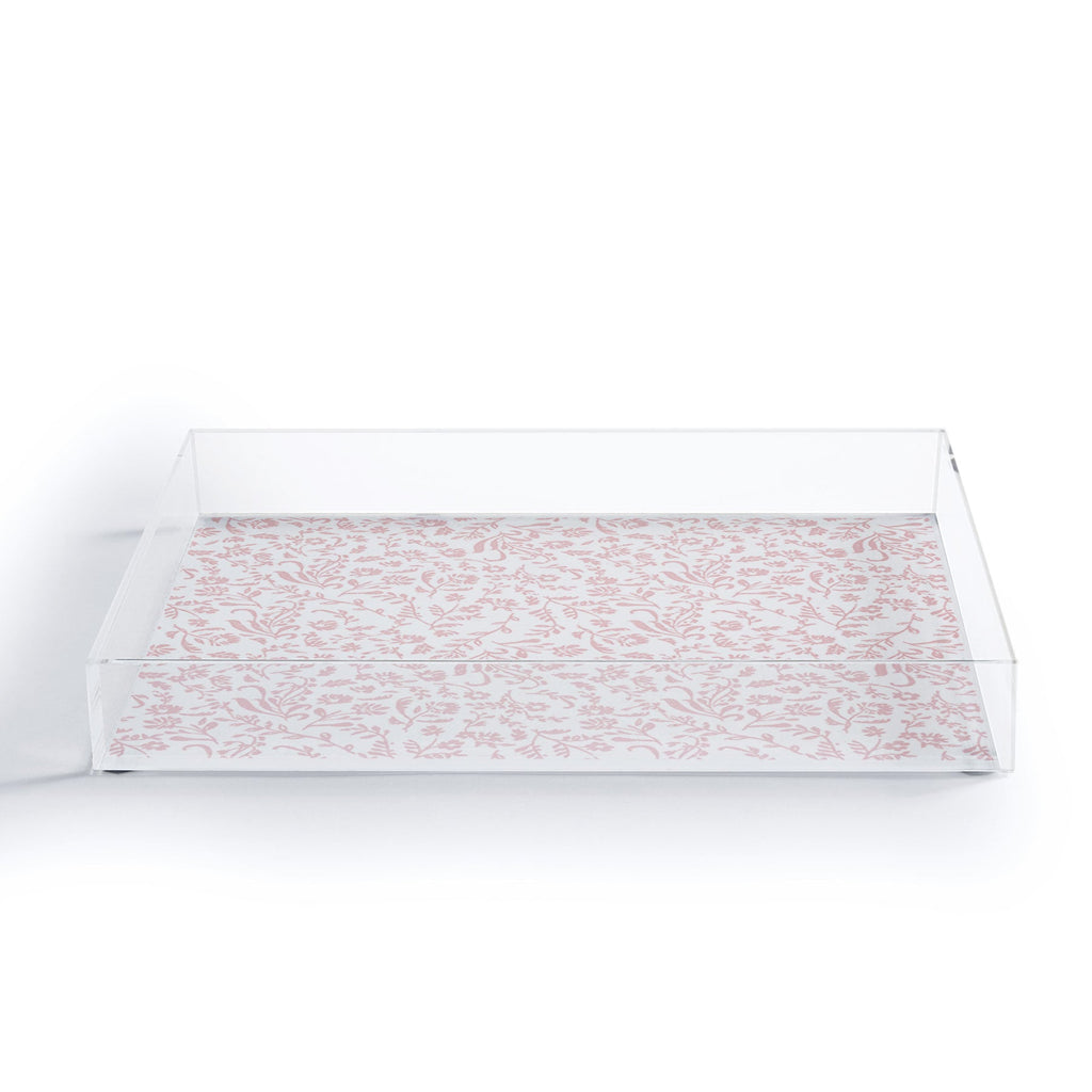 Mieken Petra Designs ditsytoilefloral pink Acrylic Tray