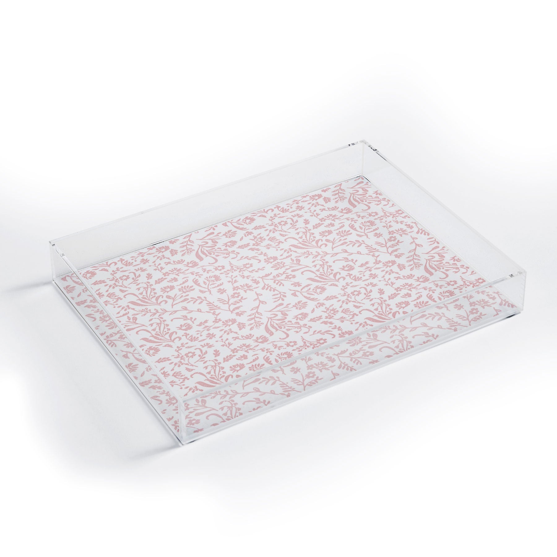 Mieken Petra Designs ditsytoilefloral pink Acrylic Tray