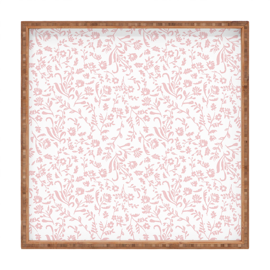 Mieken Petra Designs ditsytoilefloral pink Square Tray