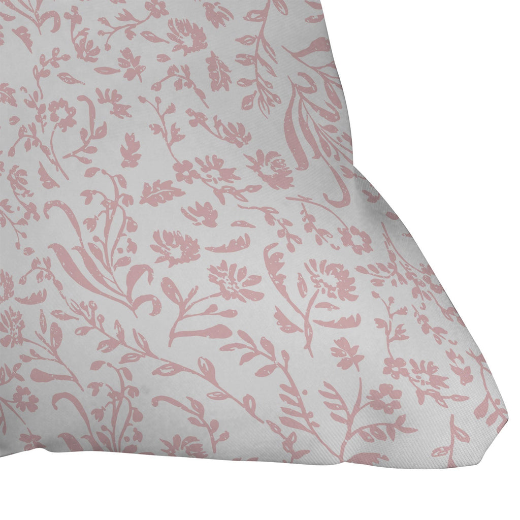 Mieken Petra Designs ditsytoilefloral pink Outdoor Throw Pillow