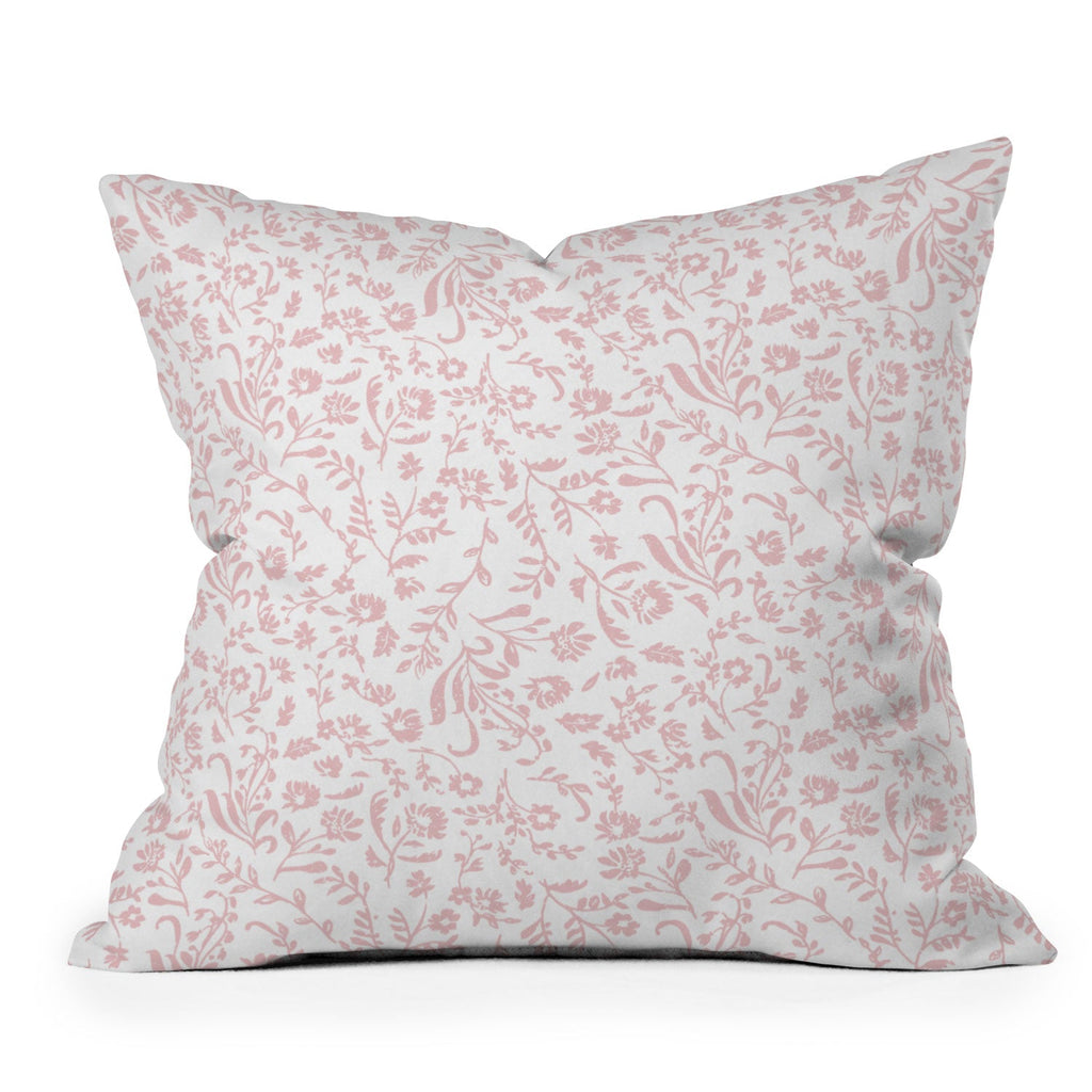 Mieken Petra Designs ditsytoilefloral pink Outdoor Throw Pillow