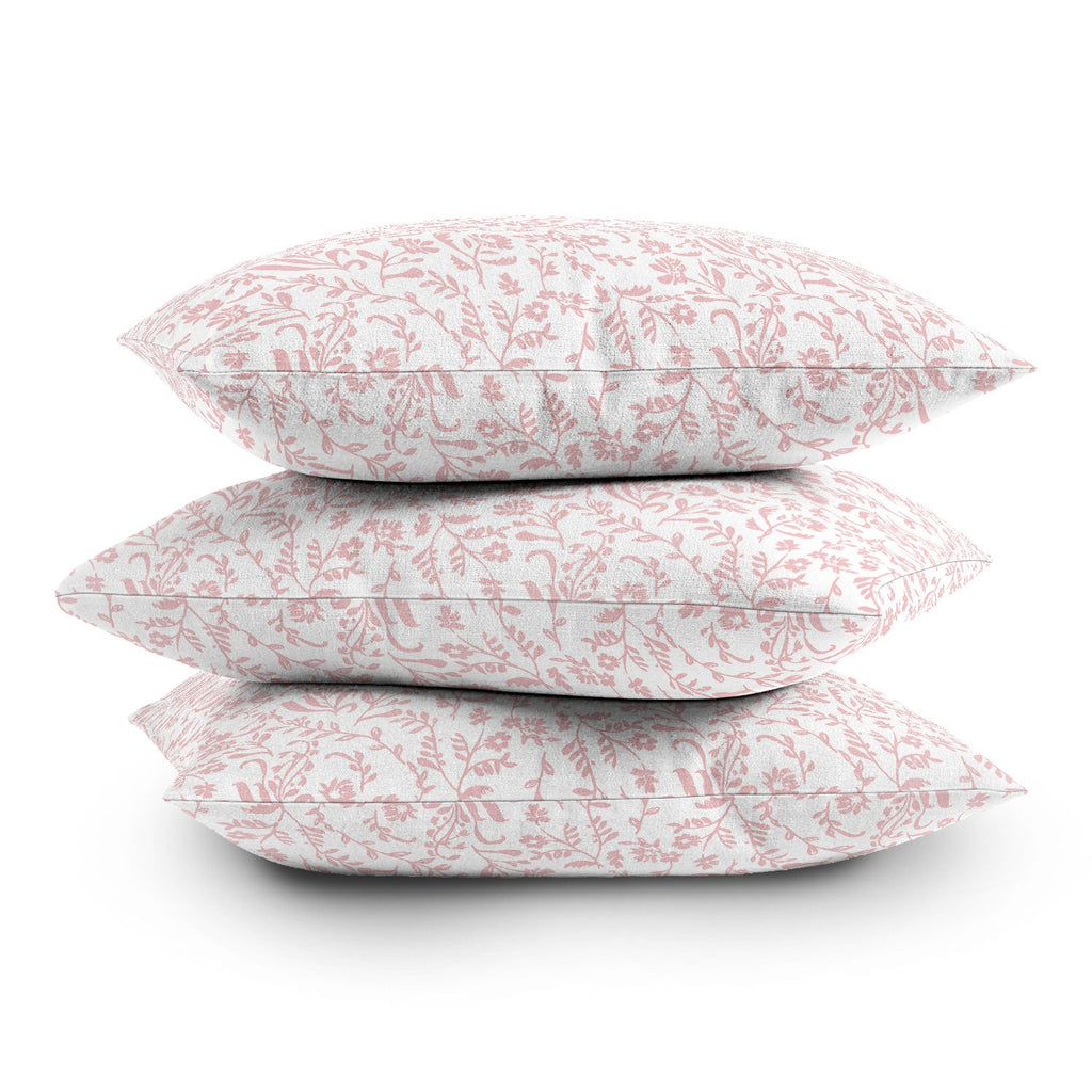 Mieken Petra Designs ditsytoilefloral pink Outdoor Throw Pillow