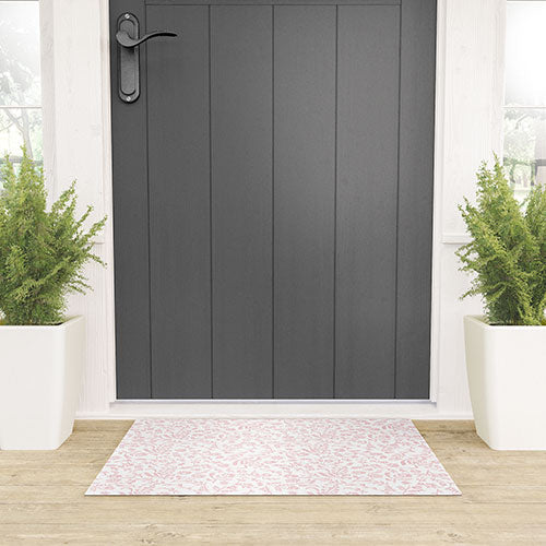 Mieken Petra Designs ditsytoilefloral pink Welcome Mat