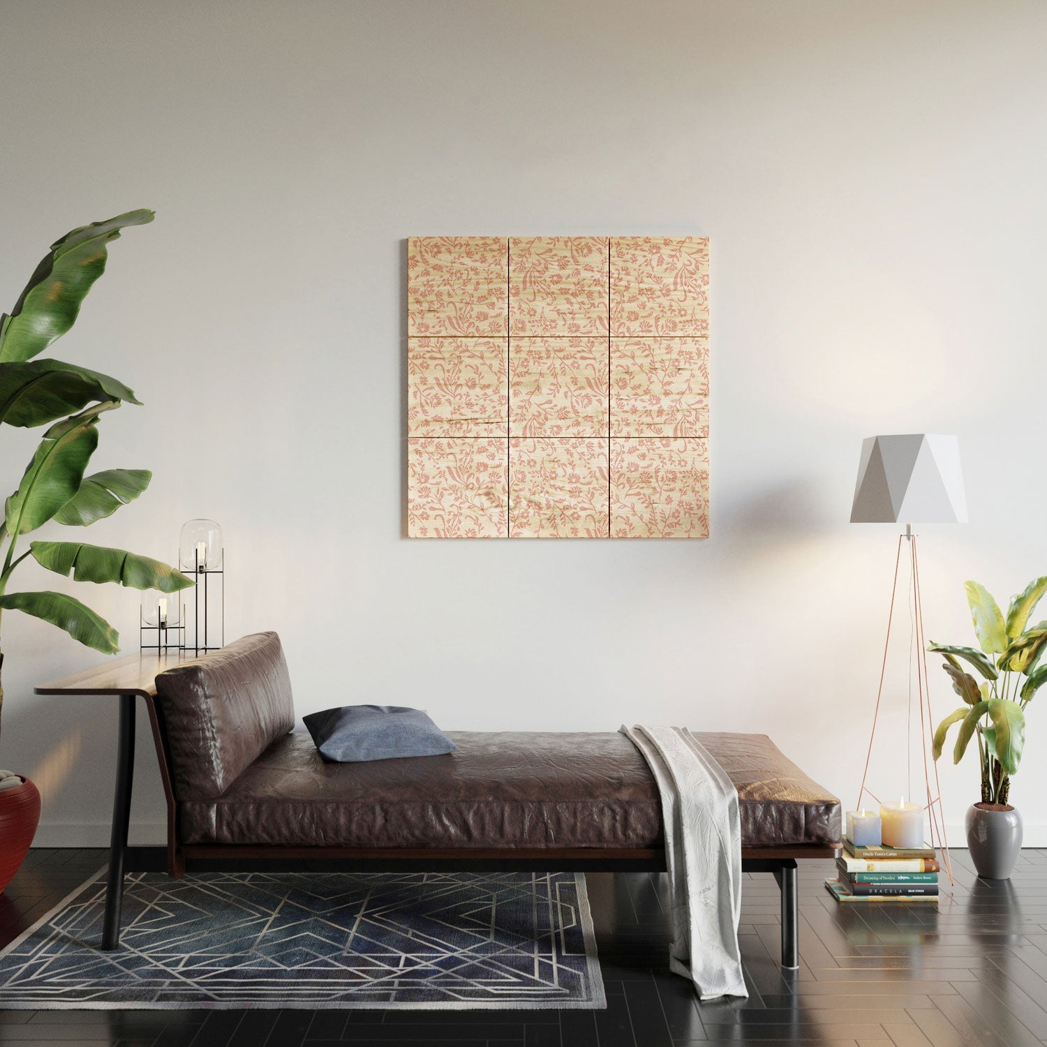 Mieken Petra Designs ditsytoilefloral pink Wood Wall Mural