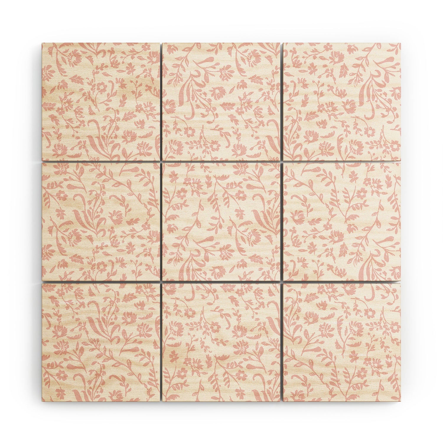 Mieken Petra Designs ditsytoilefloral pink Wood Wall Mural