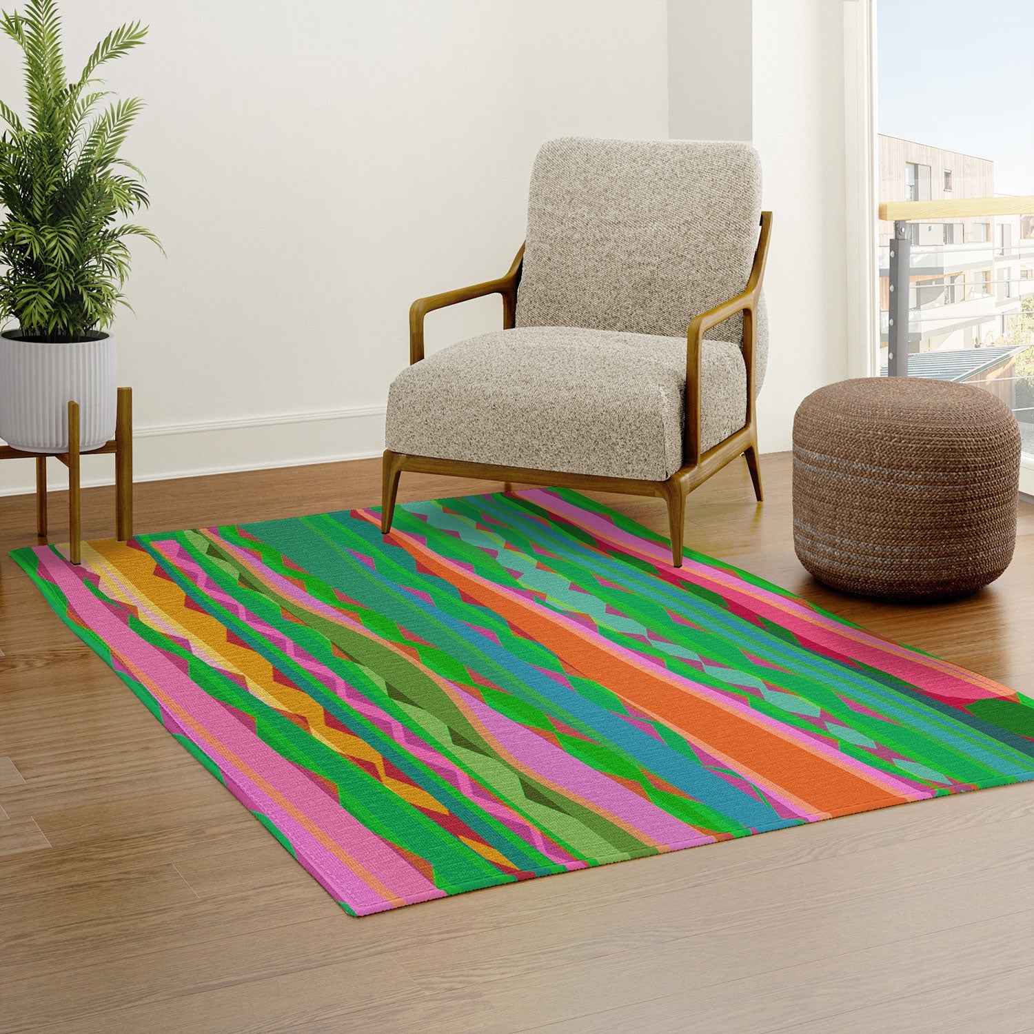 Mirimo Bazaar Brazil Green Area Rug