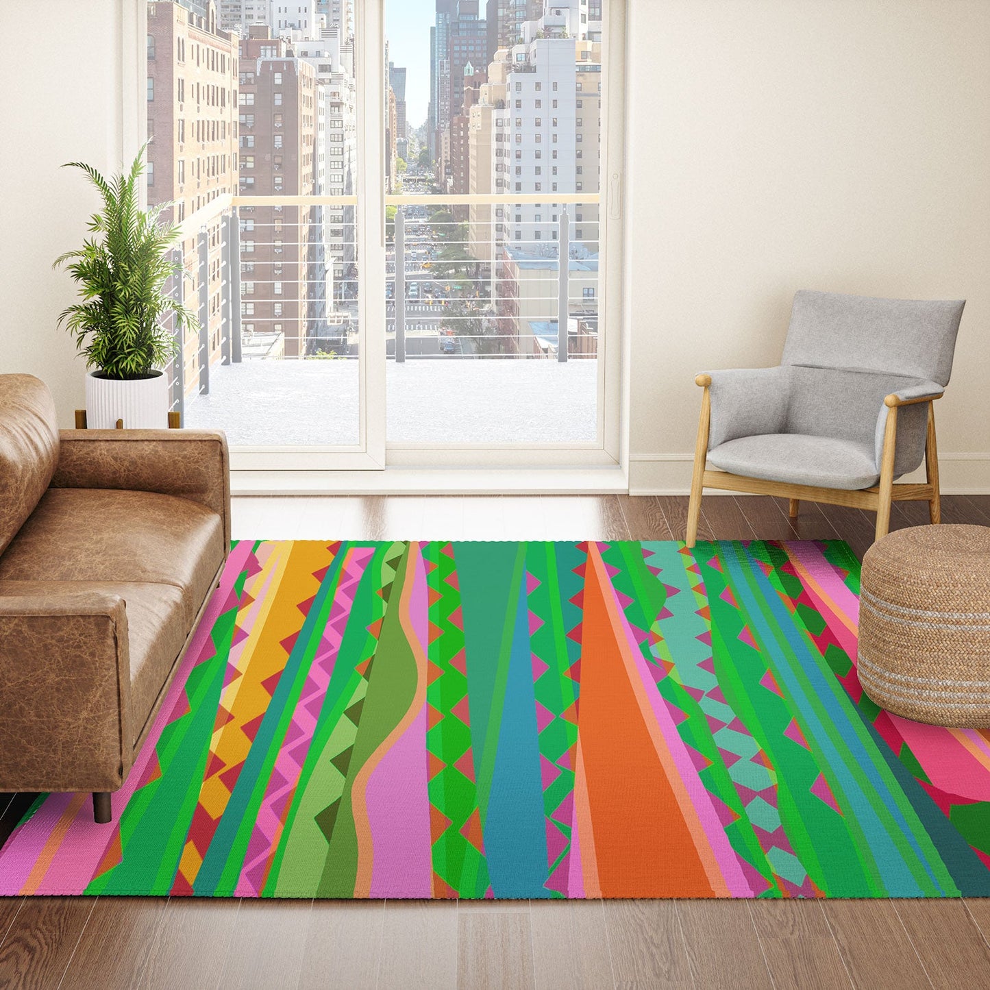 Mirimo Bazaar Brazil Green Area Rug