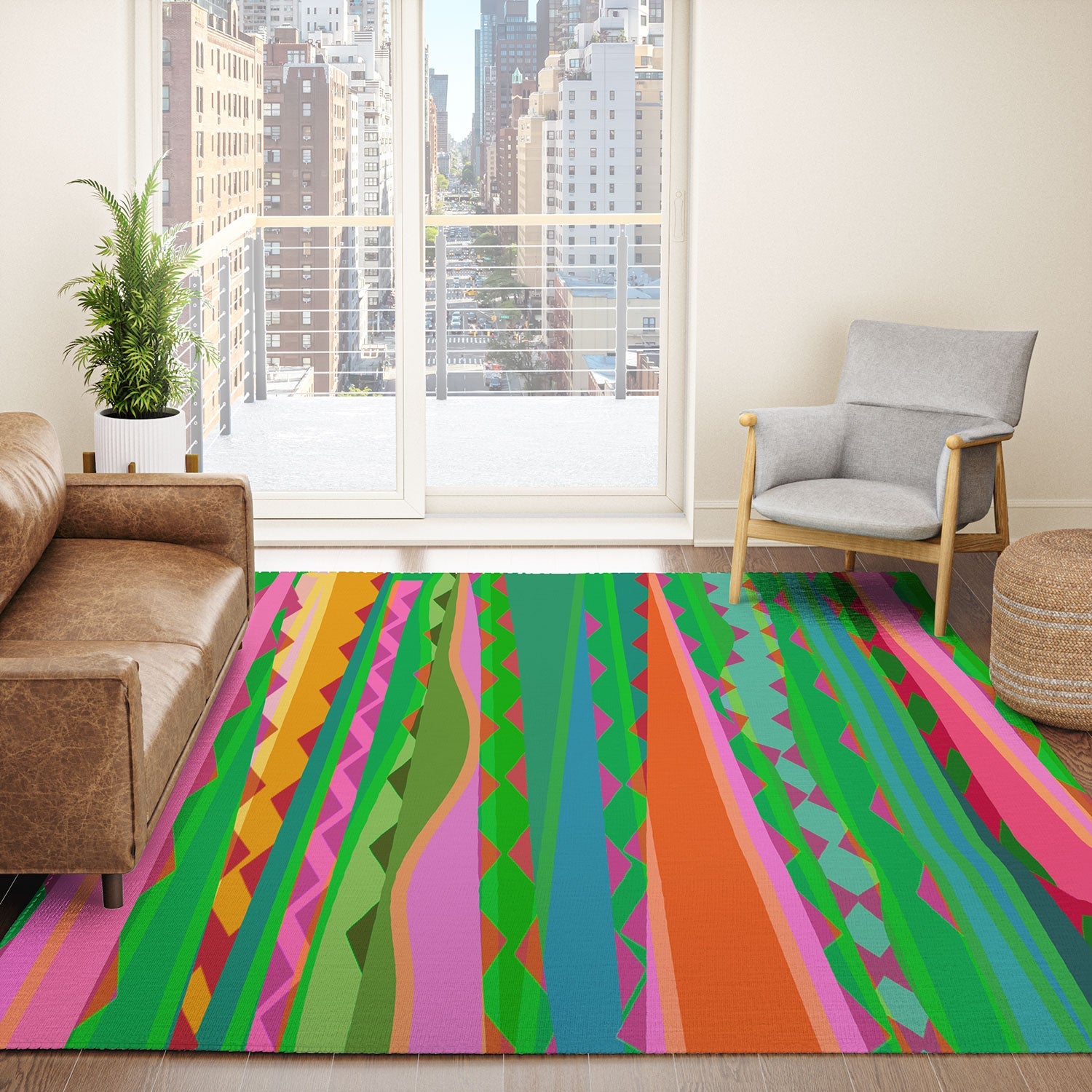 Mirimo Bazaar Brazil Green Area Rug