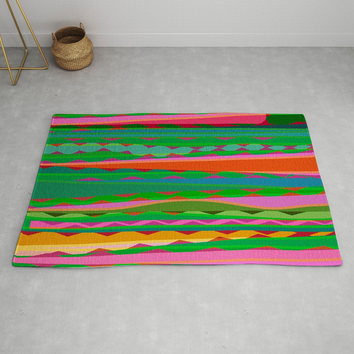Mirimo Bazaar Brazil Green Area Rug