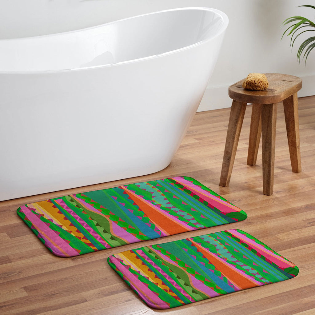 Mirimo Bazaar Brazil Green Memory Foam Bath Mat
