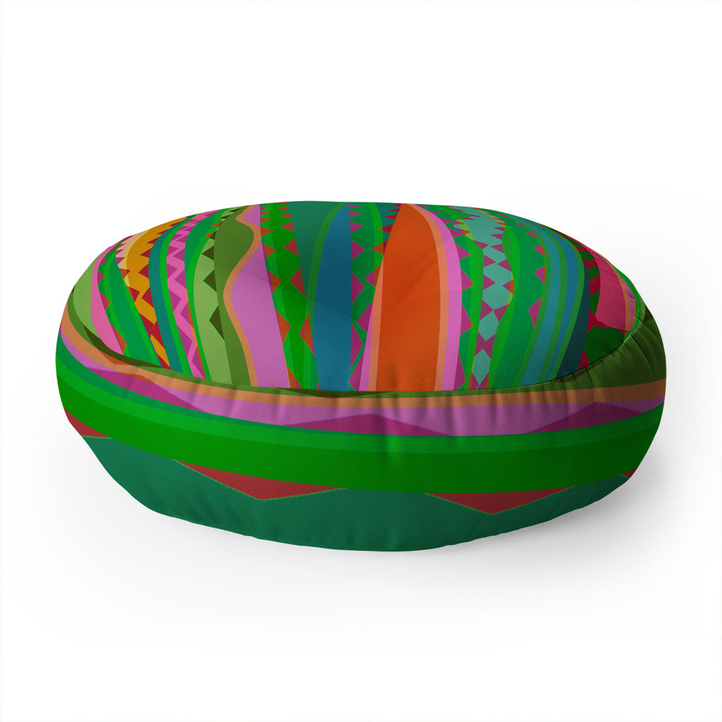 Mirimo Bazaar Brazil Green Floor Pillow Round