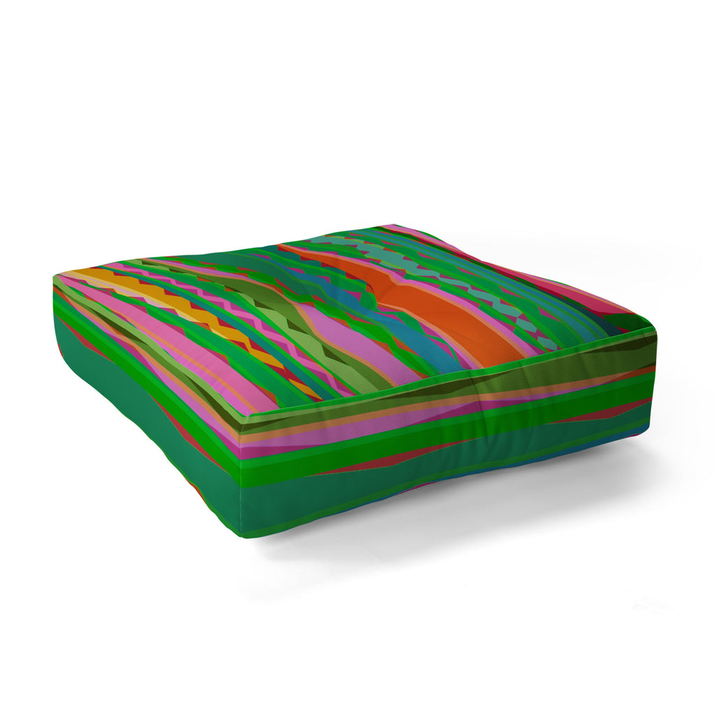 Mirimo Bazaar Brazil Green Floor Pillow Square