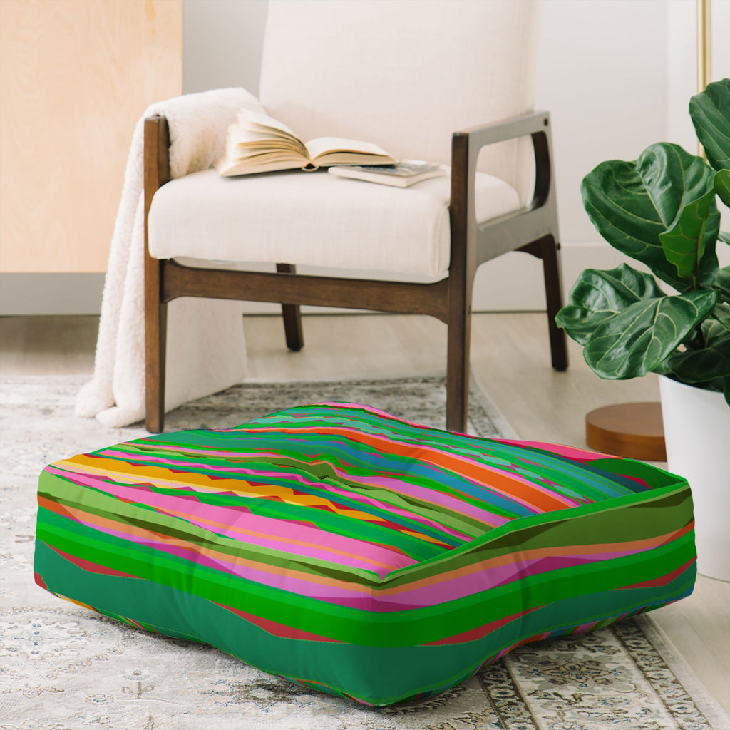 Mirimo Bazaar Brazil Green Floor Pillow Square