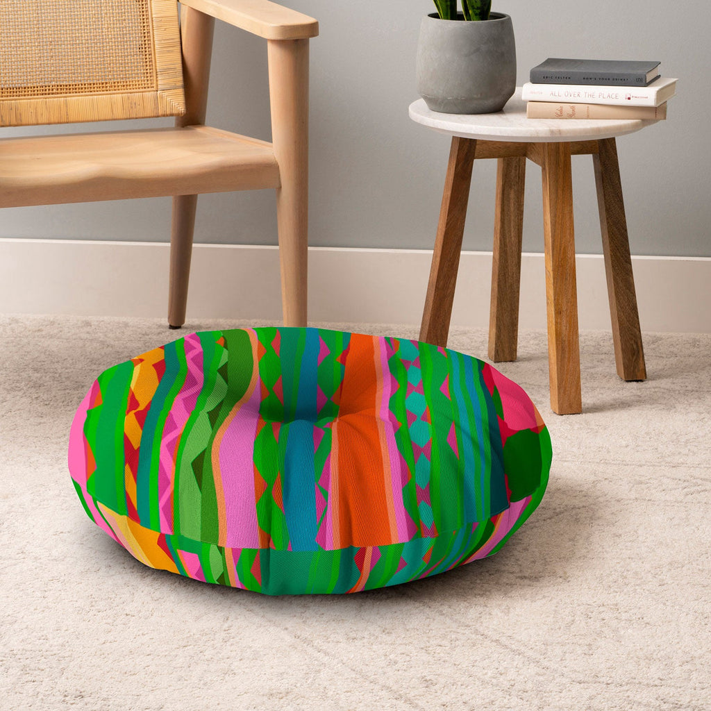 Mirimo Bazaar Brazil Green Floor Pillow Round