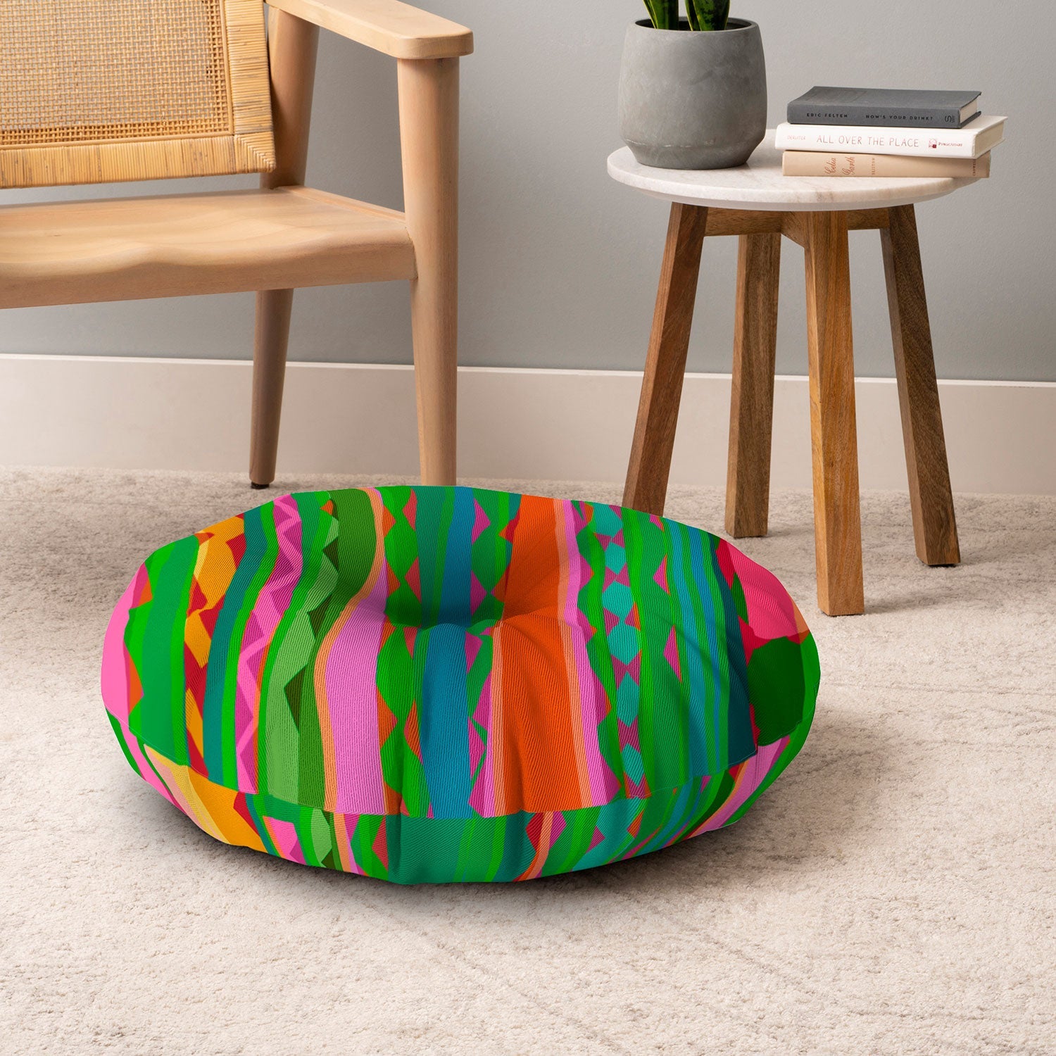 Mirimo Bazaar Brazil Green Floor Pillow Round