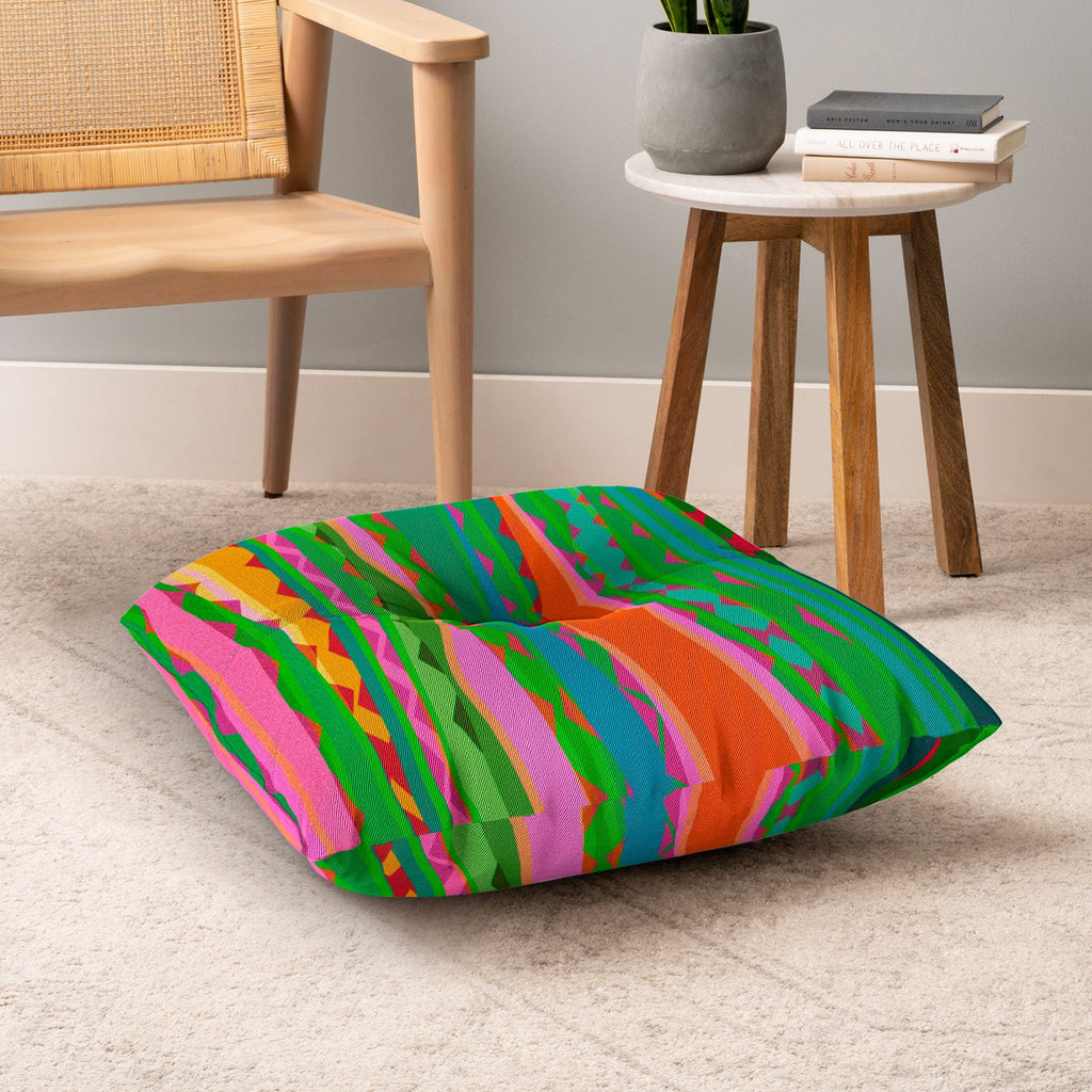 Mirimo Bazaar Brazil Green Floor Pillow Square